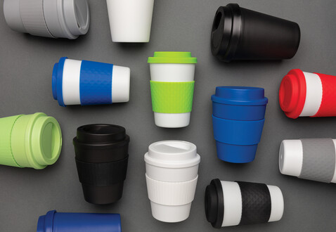 Wiederverwendbarer Kaffeebecher 270ml grau bedrucken, Art.-Nr. P432.672