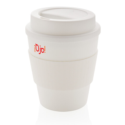 Wiederverwendbarer Kaffeebecher 350ml weiß bedrucken, Art.-Nr. P432.683