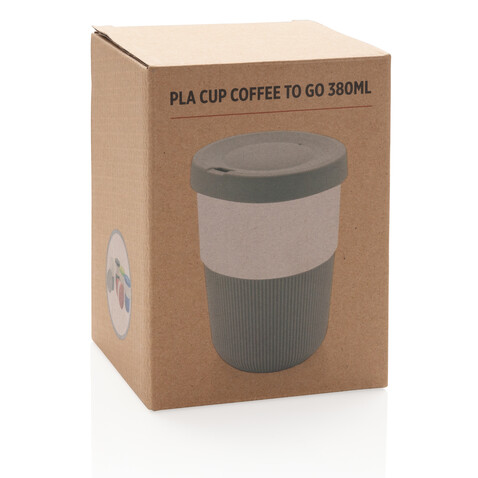 PLA Cup Coffee-To-Go 380ml grau bedrucken, Art.-Nr. P432.832