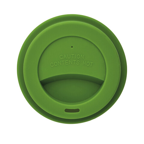 ECO PLA Kaffeebecher grün, weiß bedrucken, Art.-Nr. P432.887