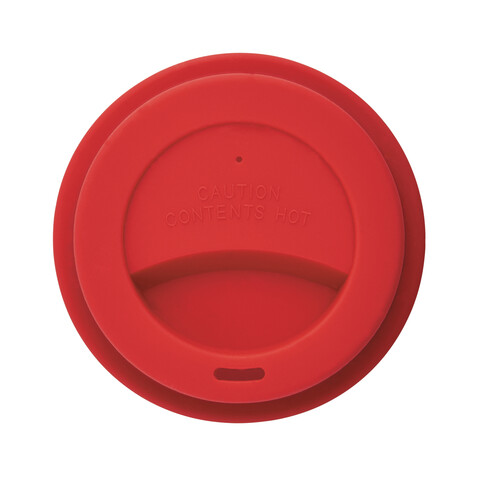 ECO PLA Kaffeebecher rot, weiß bedrucken, Art.-Nr. P432.884