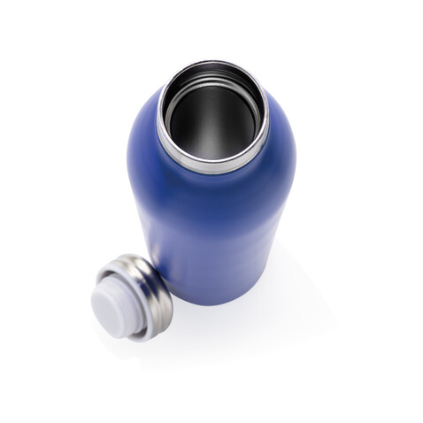 Auslaufgeschützte Kupfer-Vakuum-Flasche blau bedrucken, Art.-Nr. P433.215