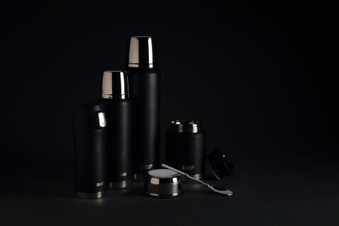 Swiss Peak Elite 1l Kupfer Vakuum Flasche schwarz bedrucken, Art.-Nr. P433.361