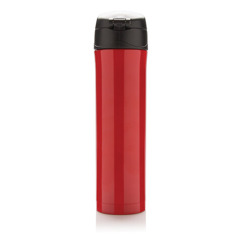 Easy Lock Vakuum Flasche rot, schwarz bedrucken, Art.-Nr. P433.994