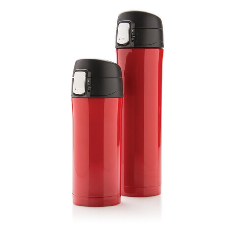 Easy Lock Vakuum Flasche rot, schwarz bedrucken, Art.-Nr. P433.994