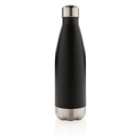 Vakuumisolierte Stainless Steel Flasche schwarz bedrucken, Art.-Nr. P436.491