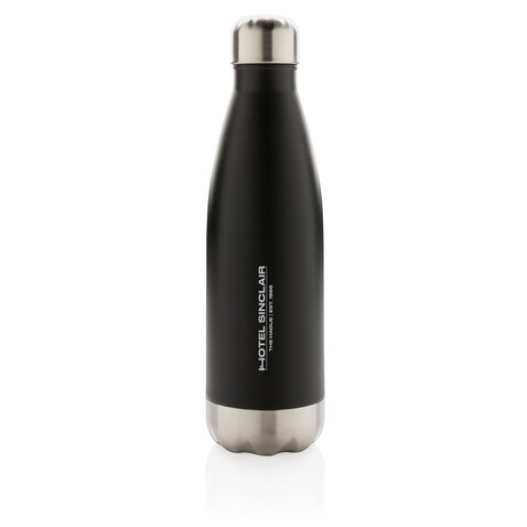 Vakuumisolierte Stainless Steel Flasche schwarz bedrucken, Art.-Nr. P436.491