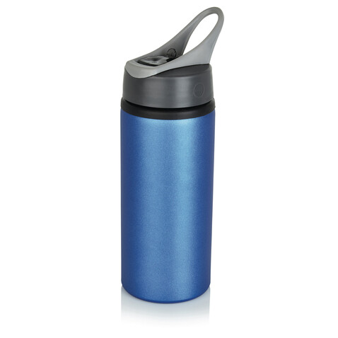 Aluminium Sportflasche blau, anthrazit bedrucken, Art.-Nr. P436.565