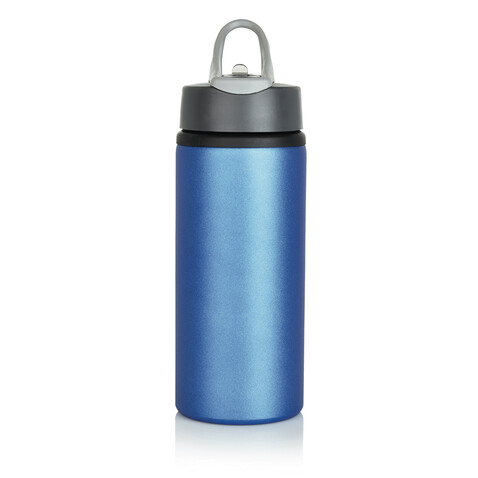 Aluminium Sportflasche blau, anthrazit bedrucken, Art.-Nr. P436.565