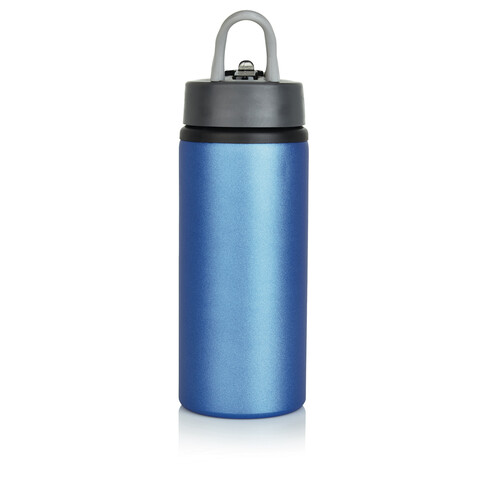 Aluminium Sportflasche blau, anthrazit bedrucken, Art.-Nr. P436.565