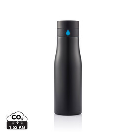 Aqua Auslaufsichere Hydration Flasche schwarz, blau bedrucken, Art.-Nr. P436.881