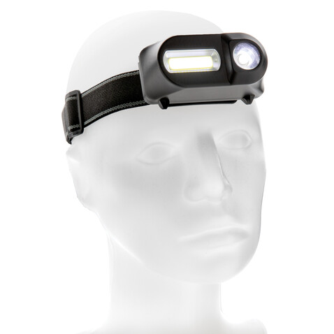 COB und LED Stirnlampe schwarz bedrucken, Art.-Nr. P518.041