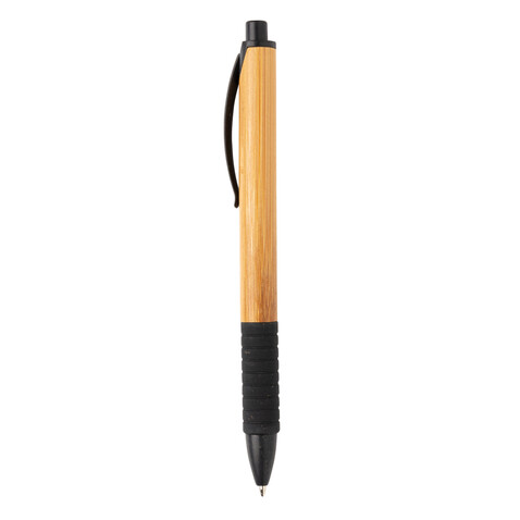 Bambus &amp; Weizenstroh Stift schwarz bedrucken, Art.-Nr. P610.531