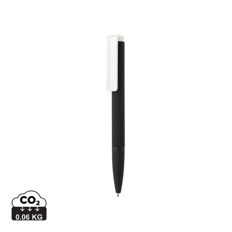 X7 Stift mit Smooth-Touch schwarz, weiß bedrucken, Art.-Nr. P610.631