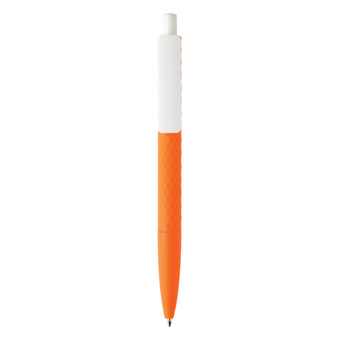 X3-Stift mit Smooth-Touch orange, weiß bedrucken, Art.-Nr. P610.968