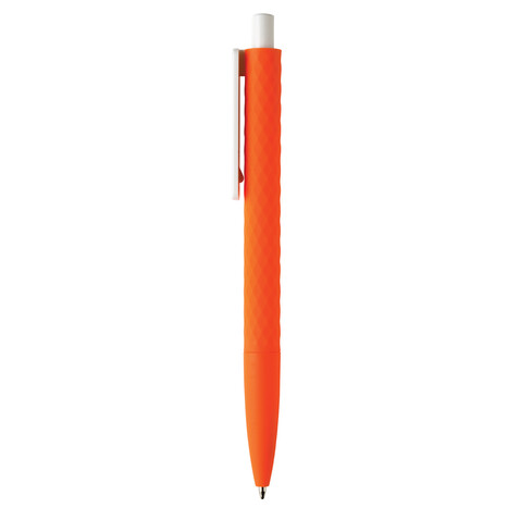 X3-Stift mit Smooth-Touch orange, weiß bedrucken, Art.-Nr. P610.968