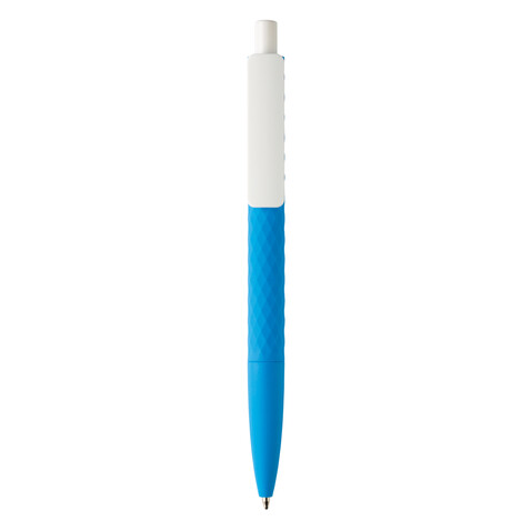 X3-Stift mit Smooth-Touch blau, weiß bedrucken, Art.-Nr. P610.965