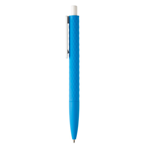 X3-Stift mit Smooth-Touch blau, weiß bedrucken, Art.-Nr. P610.965