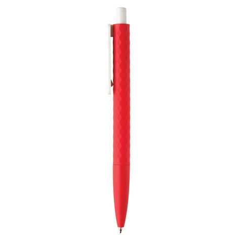 X3-Stift mit Smooth-Touch rot, weiß bedrucken, Art.-Nr. P610.964