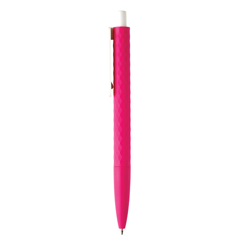 X3-Stift mit Smooth-Touch rosa, weiß bedrucken, Art.-Nr. P610.960