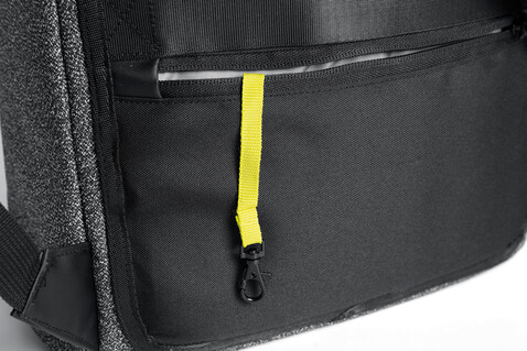 Urban schnitthemmender Anti-Diebstahl-Rucksack grau, schwarz bedrucken, Art.-Nr. P705.642