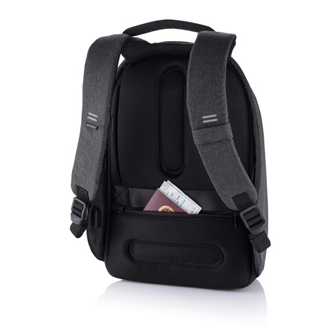 Bobby Hero Small Anti-Diebstahl-Rucksack anthrazit, grau bedrucken, Art.-Nr. P705.701