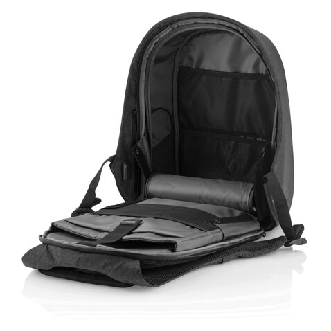 Bobby Hero Small Anti-Diebstahl-Rucksack anthrazit, grau bedrucken, Art.-Nr. P705.701