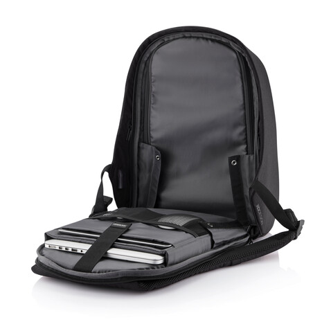 Bobby Hero XL Anti-Diebstahl-Rucksack schwarz, grau bedrucken, Art.-Nr. P705.711