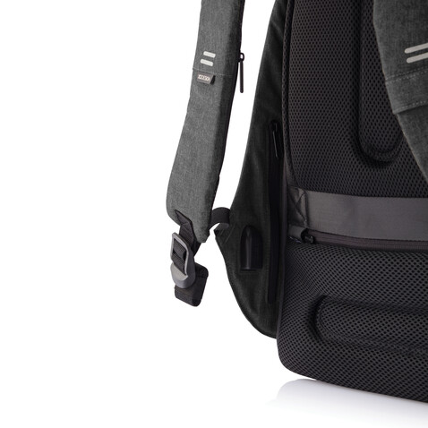 Bobby Hero XL Anti-Diebstahl-Rucksack schwarz, grau bedrucken, Art.-Nr. P705.711