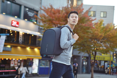 Bobby Hero XL Anti-Diebstahl-Rucksack anthrazit, grau bedrucken, Art.-Nr. P705.711