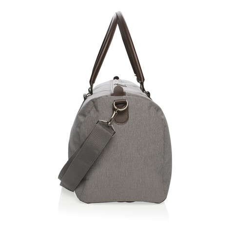 Wochenendtasche mit USB A-Ausgang grau bedrucken, Art.-Nr. P707.052