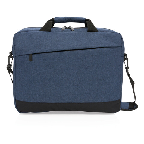 Trend 15” Laptoptasche navy blau, schwarz bedrucken, Art.-Nr. P732.345