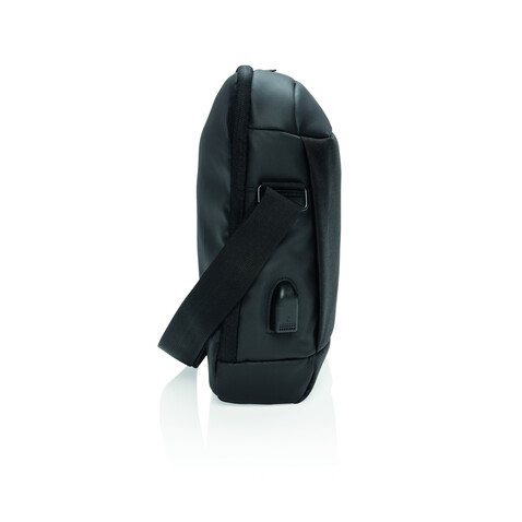 Madrid RFID USB 15.6&quot; Laptoptasche, PVC-frei schwarz, schwarz bedrucken, Art.-Nr. P732.361