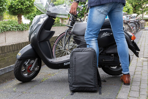 Fashion schwarzer 15.6&quot; Laptop-Rucksack, PVC-frei schwarz bedrucken, Art.-Nr. P760.131