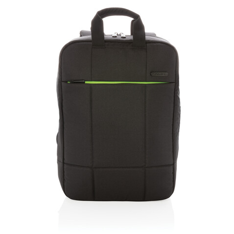 Soho Business RPET 15.6&quot; Laptop-Rucksack, PVC-frei schwarz, grün bedrucken, Art.-Nr. P762.531
