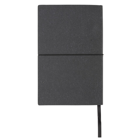 A5 Notizbuch aus GRS recyceltem Leder grau bedrucken, Art.-Nr. P772.212