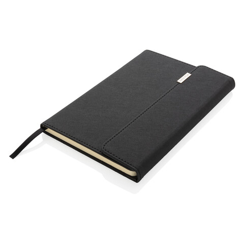 Swiss Peak Deluxe A5 Notizbuch mit Stift schwarz bedrucken, Art.-Nr. P772.921