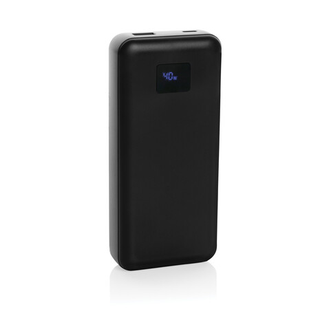 Gridley 20.000mAh 65W Laptop Powerbank aus RCS rPlastik schwarz bedrucken, Art.-Nr. P322.801