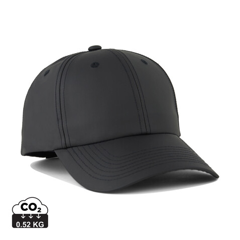 VINGA Baltimore AWARE™ Kappe aus recyceltem PET schwarz bedrucken, Art.-Nr. V453101
