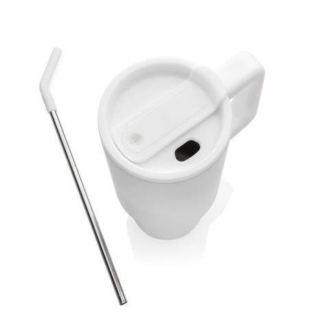 Embrace Deluxe Becher aus RCS recyceltem Edelstahl 900ml weiß bedrucken, Art.-Nr. P437.3003