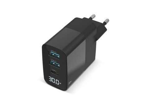 Sitecom CH-1001 30W GaN Power Delivery Wall Charger with LED display - Schwarz bedrucken, Art.-Nr. LT40600-N0002