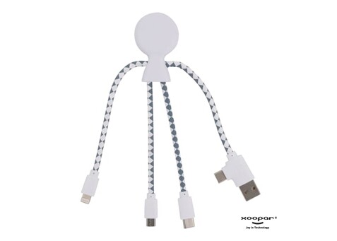 2081 | Xoopar Mr. Bio Charging cable - Weiss bedrucken, Art.-Nr. LT41004-N0001