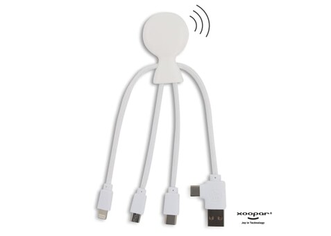 2099 | Xoopar Mr. Bio Smart Charging cable with NFC - Weiss bedrucken, Art.-Nr. LT41008-N0001