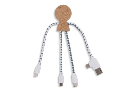 Xoopar Mr. Bio Cork Charging Cable - Natur bedrucken, Art.-Nr. LT41017-N0094