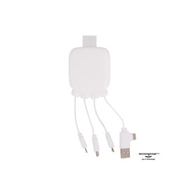 3192 | Xoopar Octopus Gamma 2 Powerbank with Bio Charging cable 3000mAh - Weiss bedrucken, Art.-Nr. LT41410-N0001