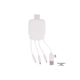 3192 | Xoopar Octopus Gamma 2 Bio Charging cable with 3.000mAh Powerbank - Weiss bedrucken, Art.-Nr. LT41410-N0001