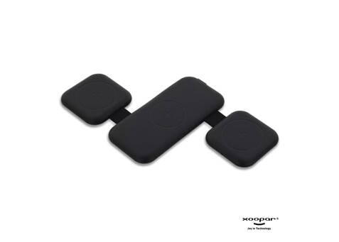 3188 | Xoopar Trafold 3 Wireless charger 15W - Schwarz bedrucken, Art.-Nr. LT41505-N0002