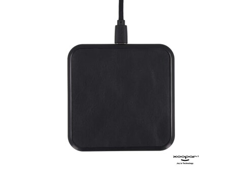 2259 | Xoopar Iné Wireless Fast Charger - Recycled Leather 15W - Schwarz bedrucken, Art.-Nr. LT41506-N0002 2259 | Xoopar Iné Wireless Fast Charger - Recycled Leather 15W - Schwarz bedrucken, Art.-Nr. LT41506-N0002