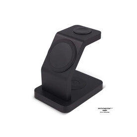 2708 | Xoopar Icon 3 in 1 Magnetic Wireless charger - Schwarz bedrucken, Art.-Nr. LT41507-N0002