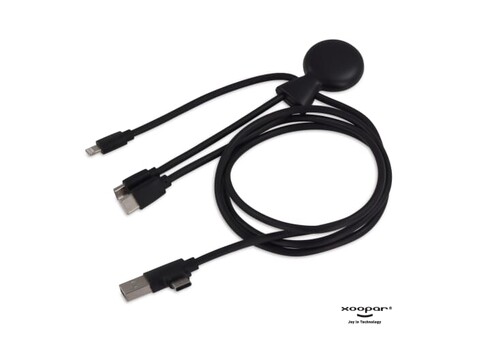 3199 | Xoopar Mr. Bio Powerbank and Cable pack 7000mAh - Schwarz bedrucken, Art.-Nr. LT41713-N0002